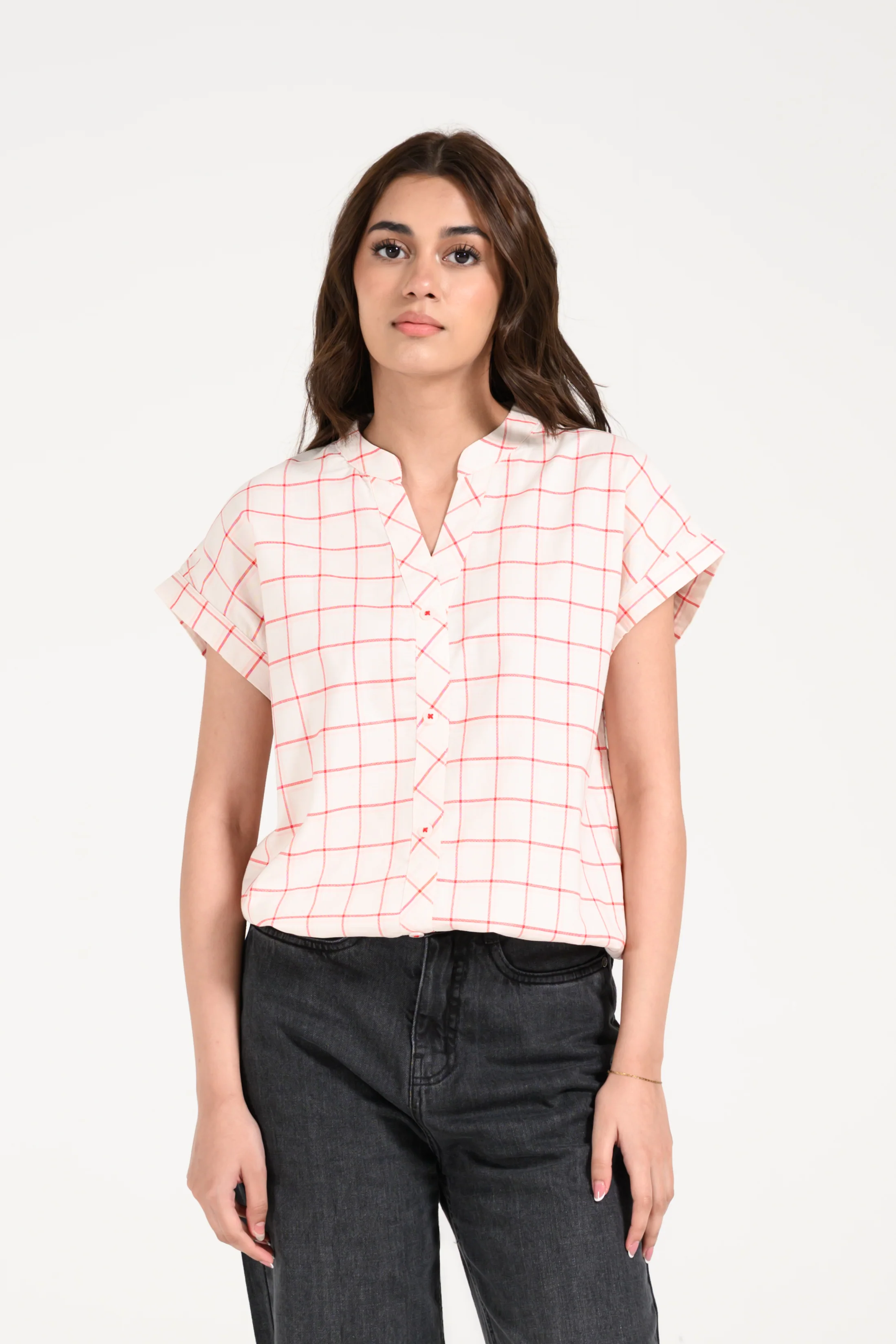 CHECKERED KIMONO TOP - Image 2
