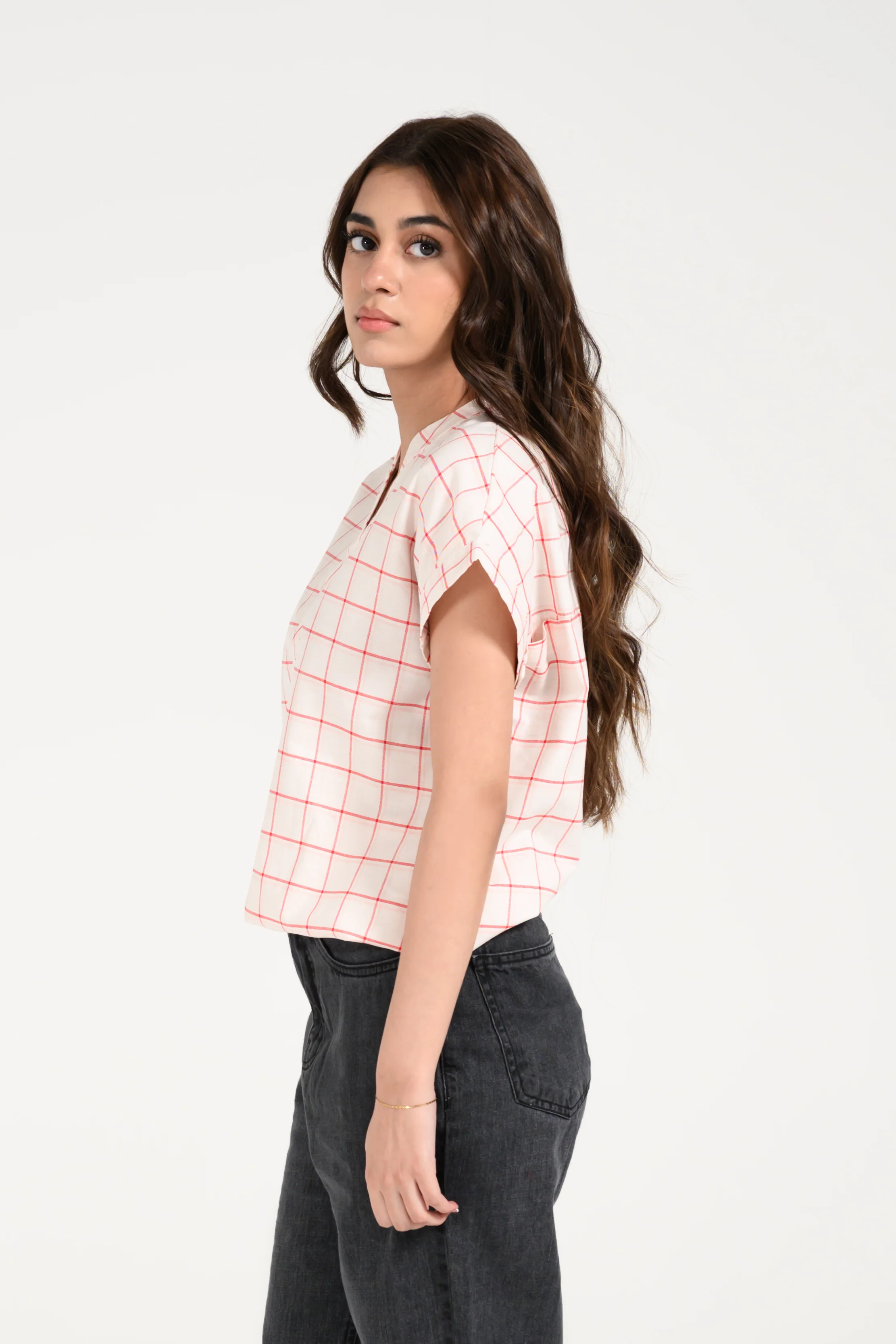 CHECKERED KIMONO TOP - Image 3