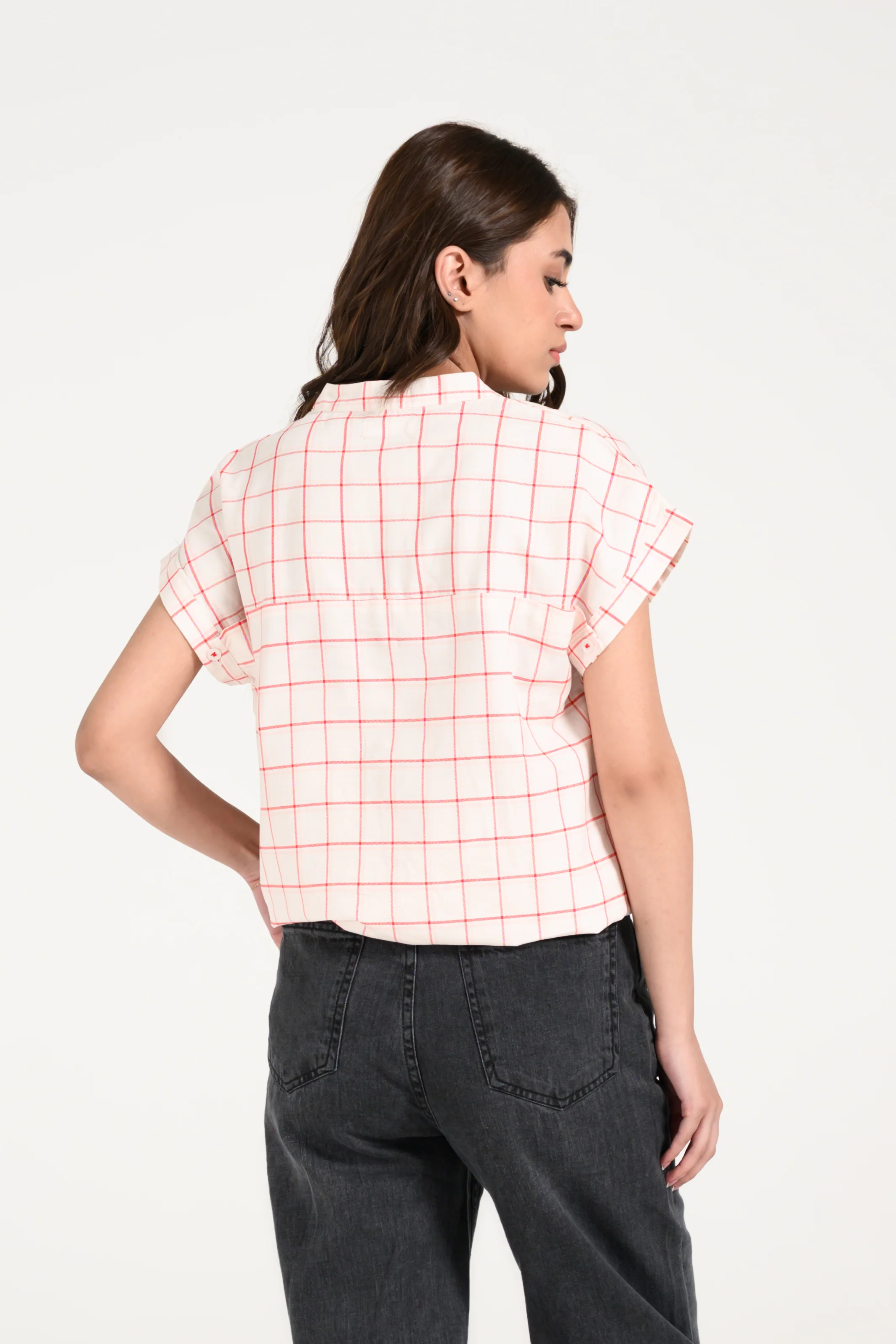 CHECKERED KIMONO TOP - Image 4