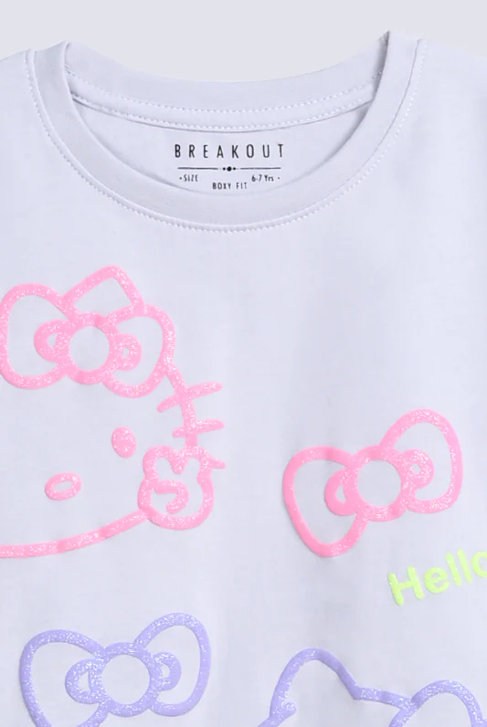 GIRLS HELLO KITTY PRINTED T SHIRT - Image 3