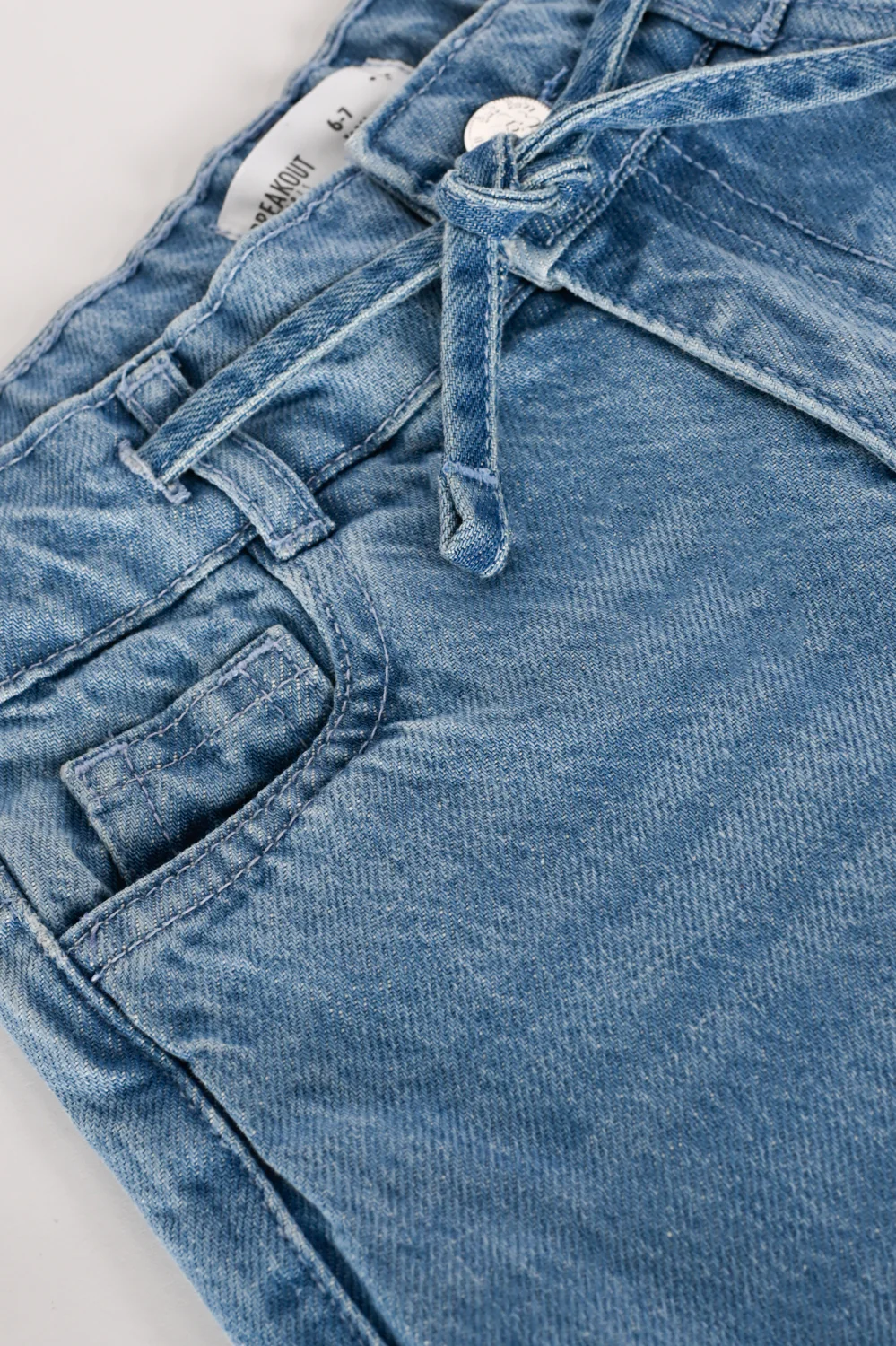 GIRLS WIDE LEG DENIM BELT DETAIL - Image 3