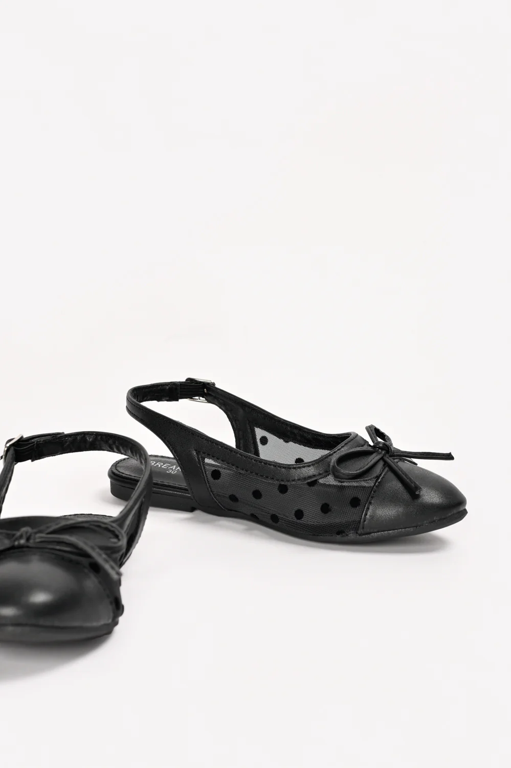 GIRLS POLKA MESH BOW SLING BACK SANDALS - Image 3