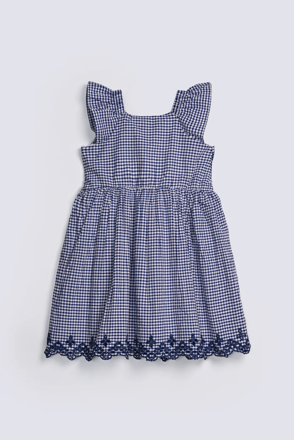 GIRLS CHECKERED EMBROIDERED DRESS - Image 2