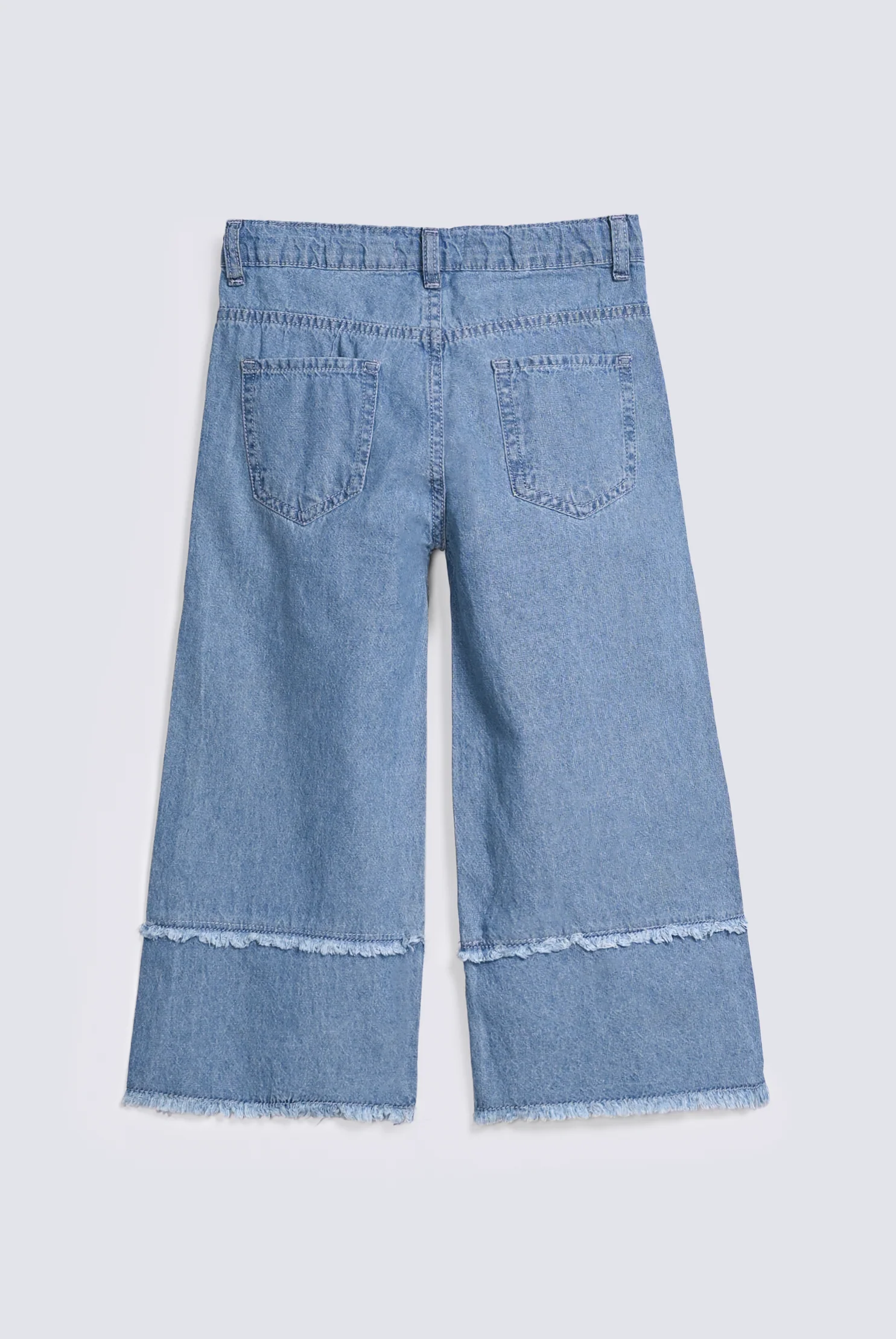 GIRLS LOOSE FRAYED HEM DENIM CAPRI - Image 2