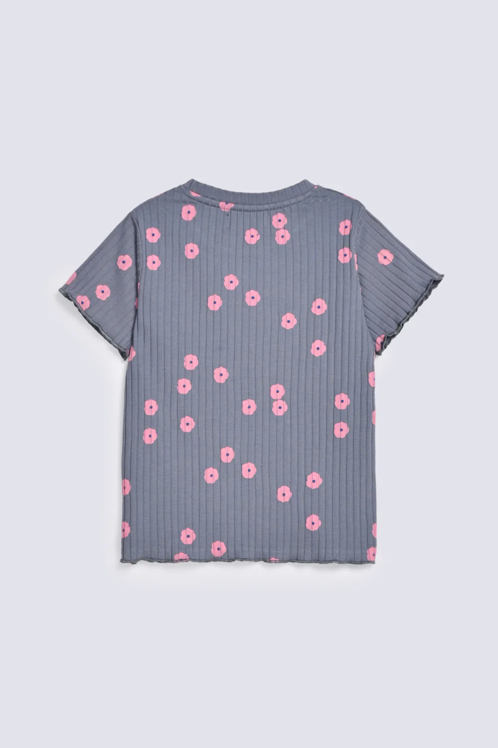 GIRLS FLORAL PRINTED RIBBED T-SHIRT - Image 2