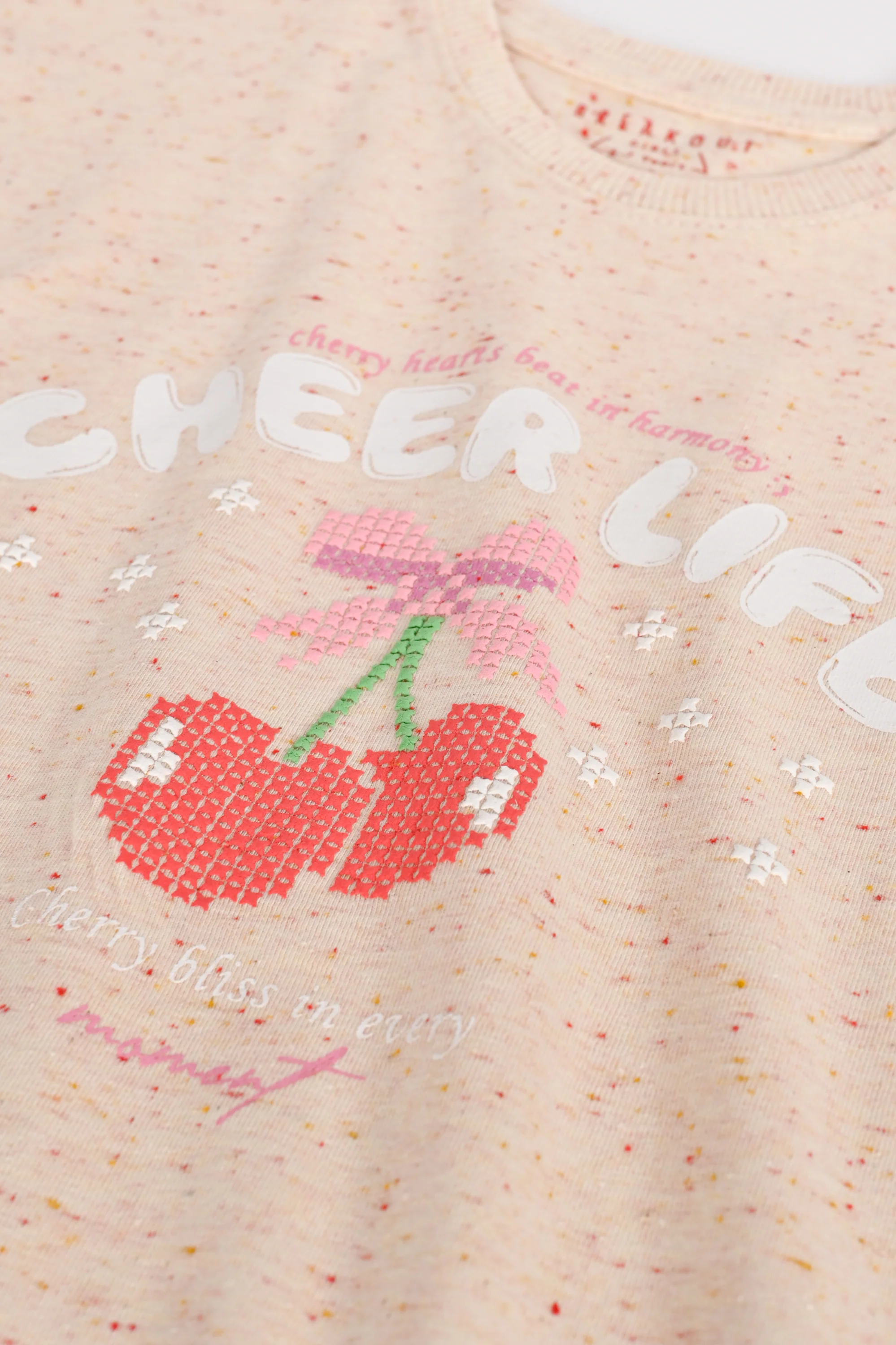GIRLS NAP YARN CHERRY PRINTED T-SHIRT - Image 3