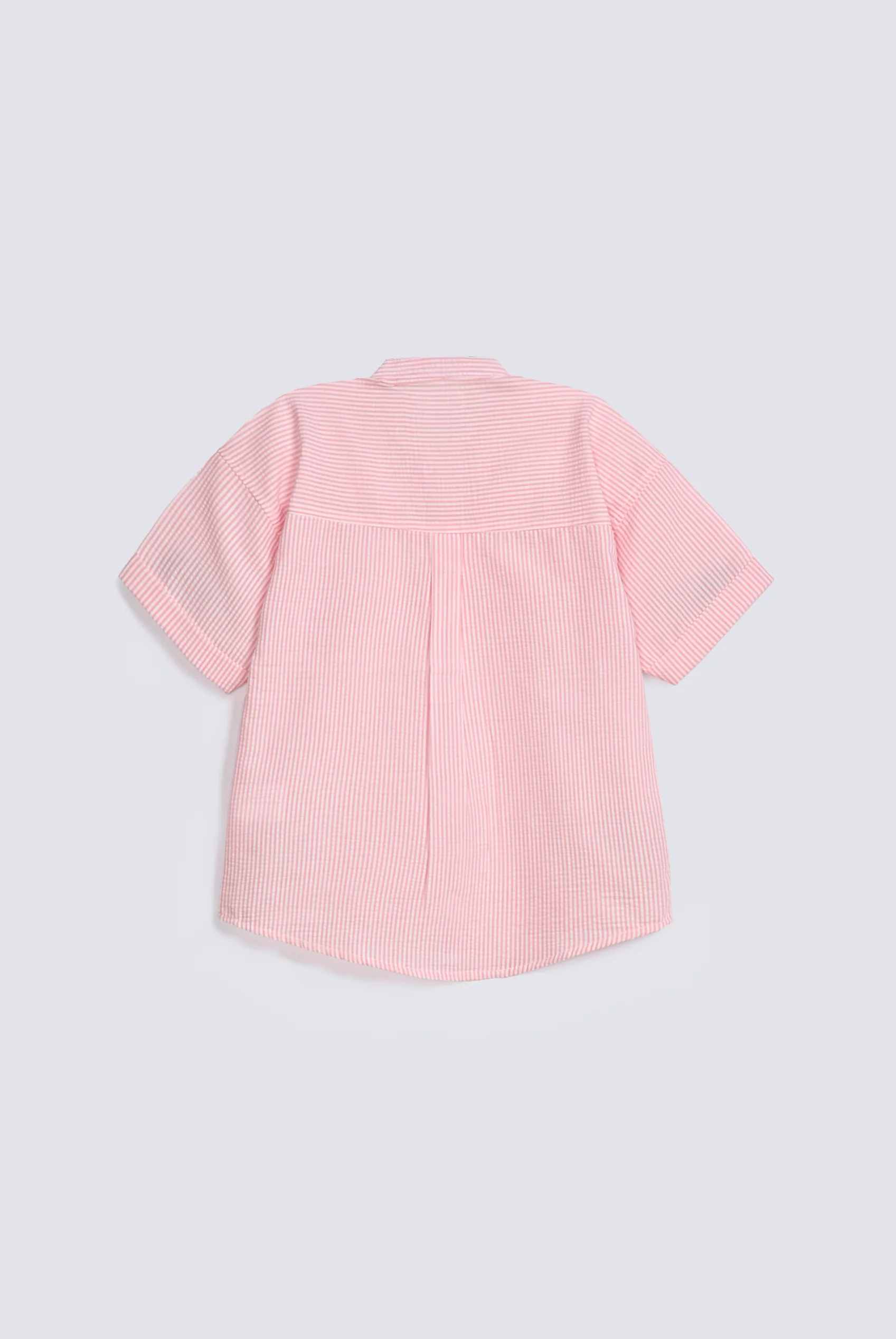 BOYS SEER SUCKER STRIPED SHIRT - Image 2