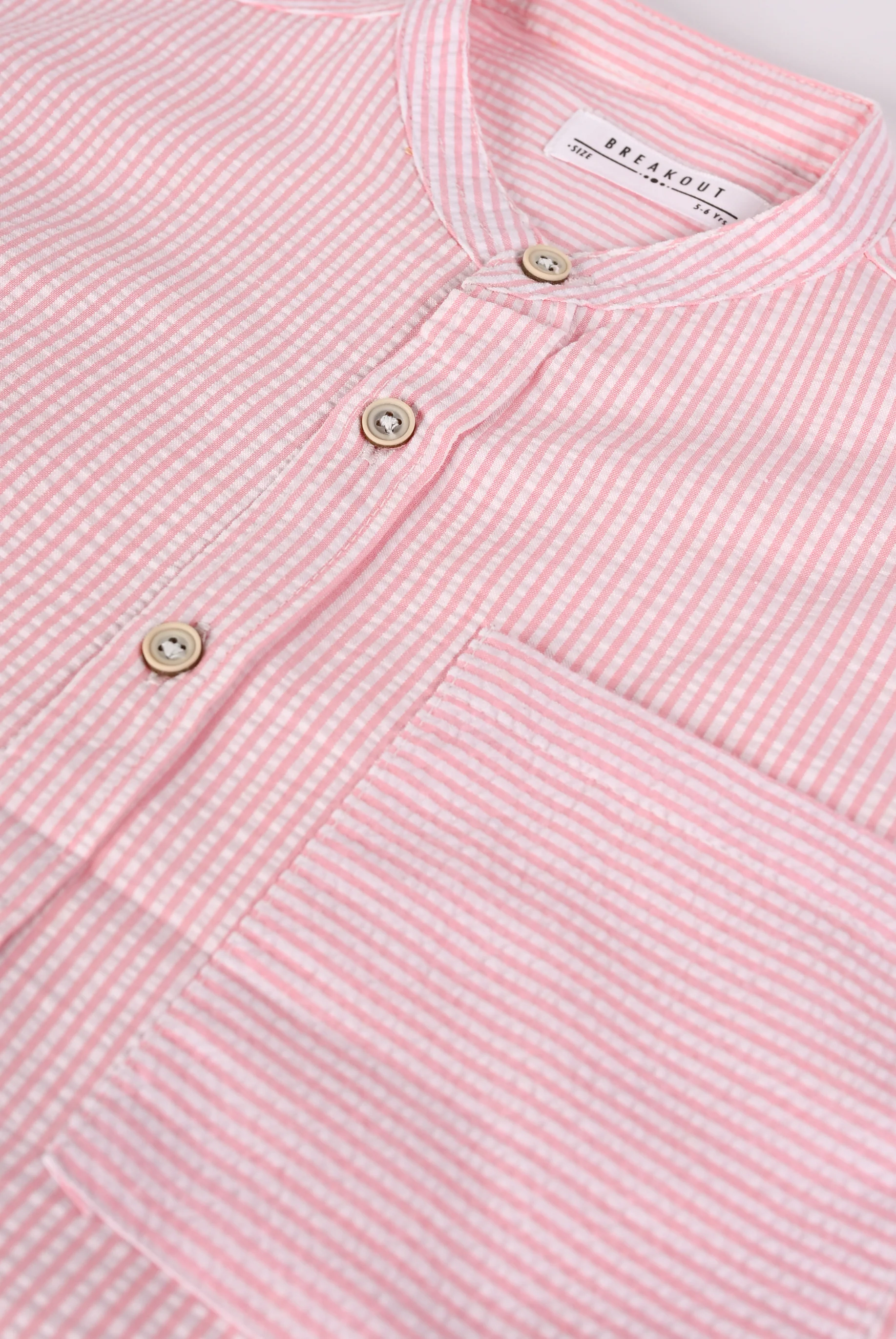 BOYS SEER SUCKER STRIPED SHIRT - Image 3