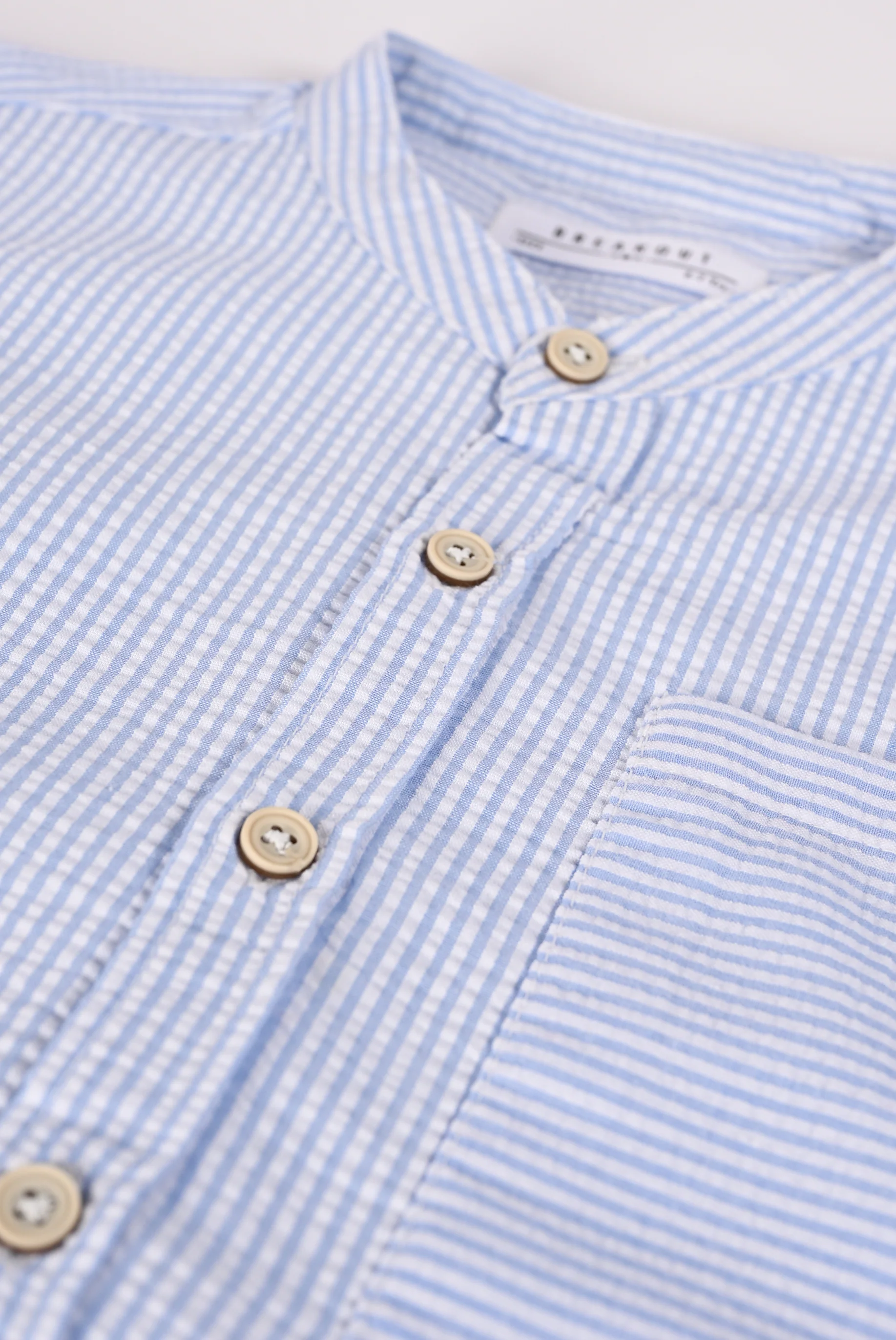 BOYS SEER SUCKER STRIPED SHIRT - Image 3