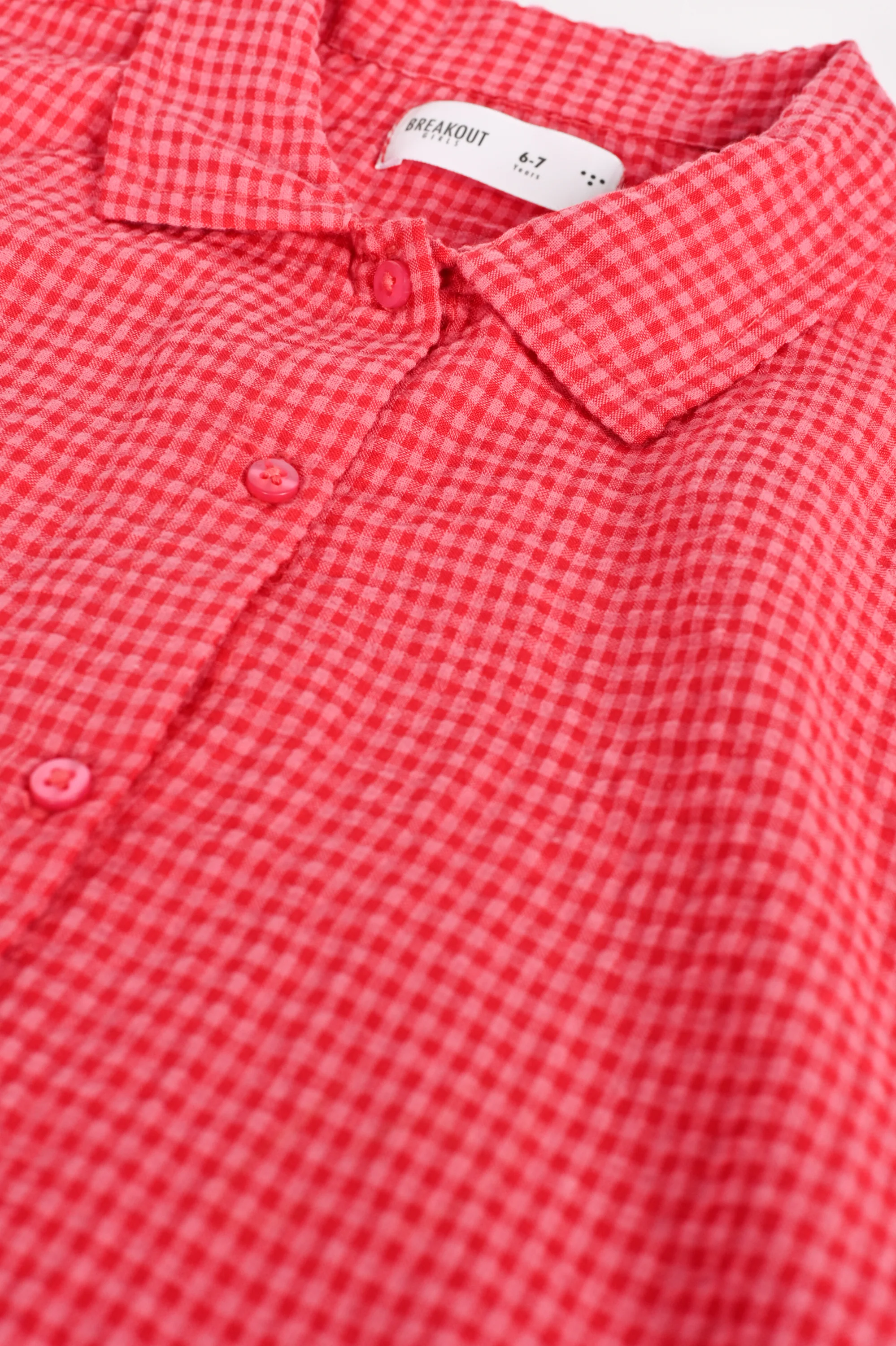 GIRLS CHECKERED BUTTON UP SHIRT - Image 3