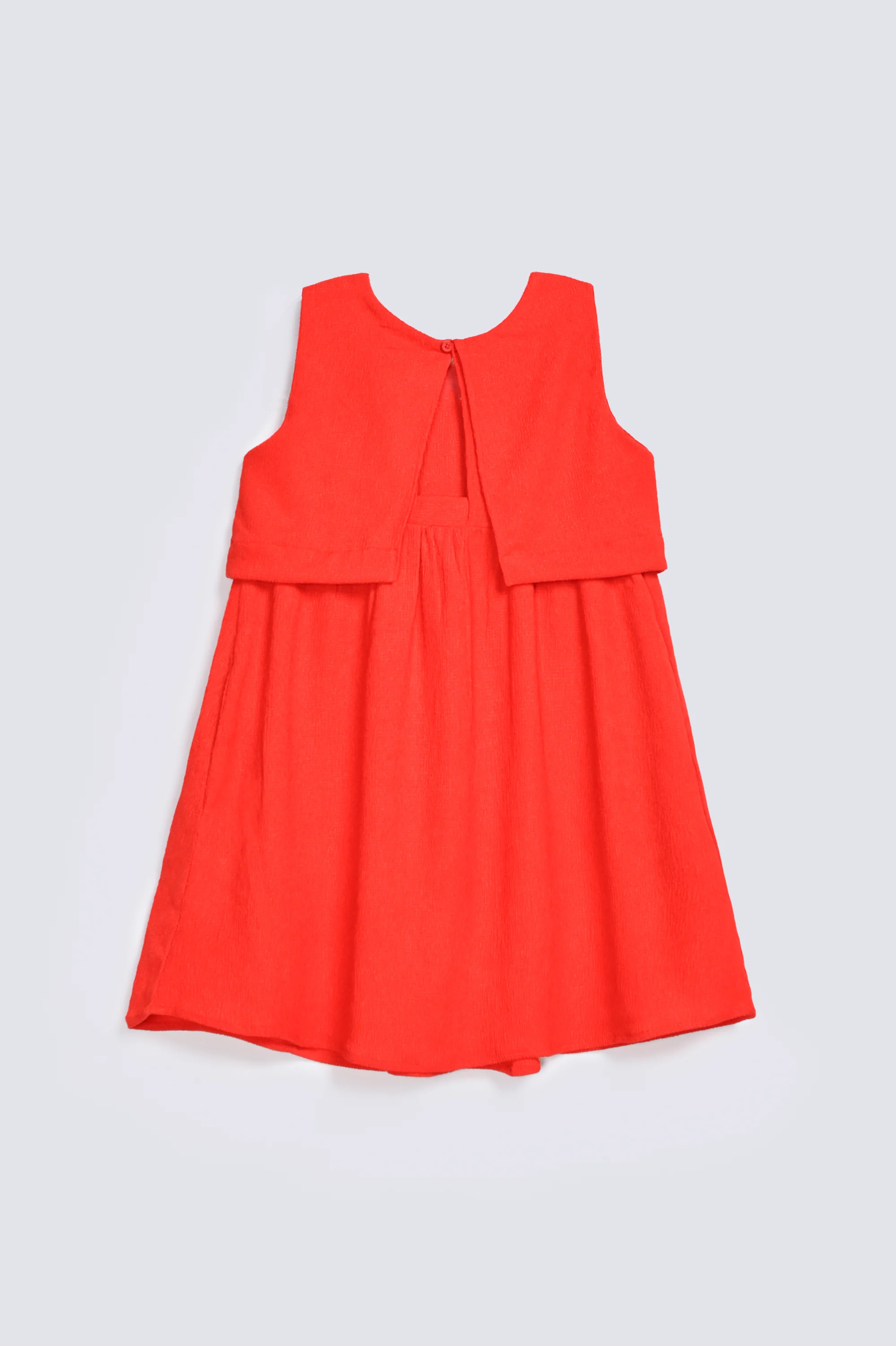 GIRLS DOUBLE LAYER TEXTURED FABRIC DRESS - Image 2