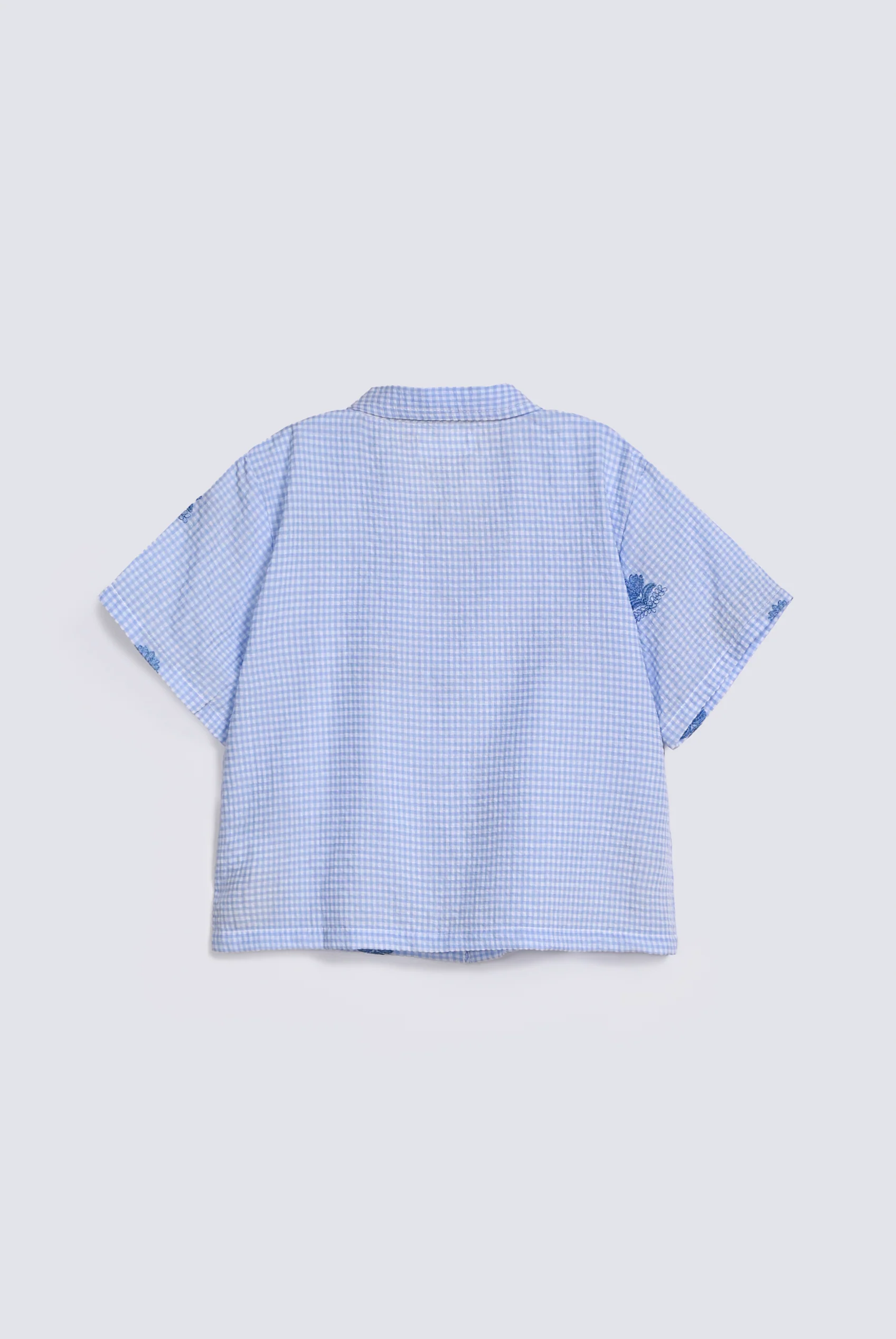 GIRLS CHECKERED EMBROIDERED SHIRT - Image 2