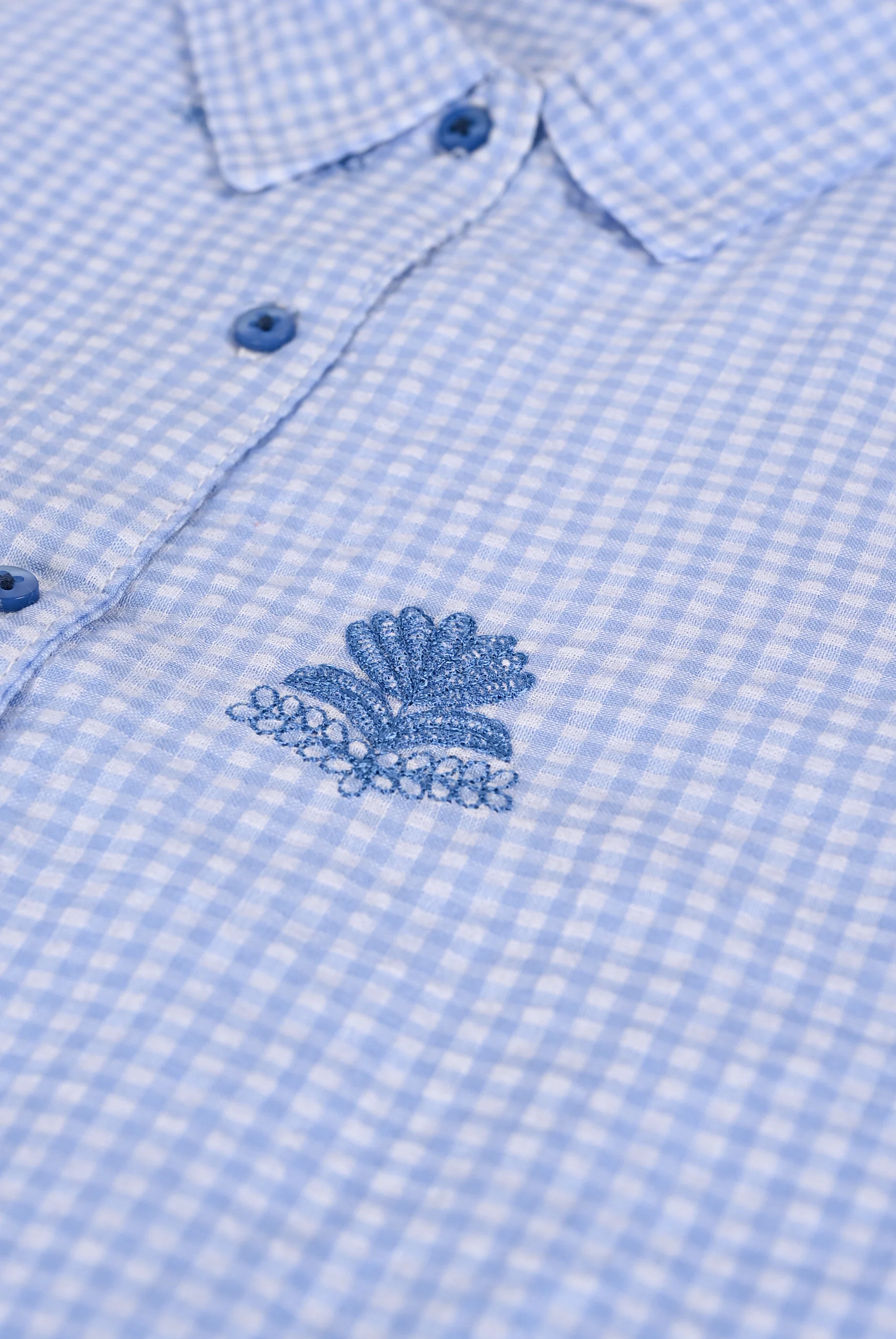GIRLS CHECKERED EMBROIDERED SHIRT - Image 3